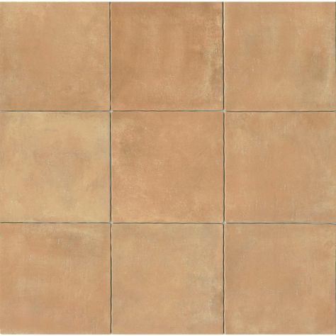 This terra cotta look porcelain tile is reminiscent of the hand painted tiles of Barcelona. The collection's 14"x14" field tile is available in 3 colors, Cerdena, Siena, and Sicilia, in both matte and glossy finishes. The coordinating decorative liners are hand painted in Spain and add an artistic touch to this collection. Terra Cotta Look Porcelain Tile, Interior Unique, Outdoor Kitchen Countertops, Painted Tiles, Spa Interior, Floor Tile Design, Hand Painted Tiles, Bamboo Flooring, Terracotta Tiles