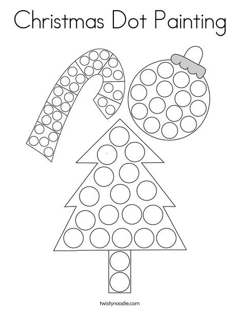 Christmas Dot Painting Coloring Page - Twisty Noodle Christmas Dot Painting, Dot To Dot Printables, Christmas Sheets, Dot Marker Activities, Twisty Noodle, Dots Free, Dot Worksheets, Kids Worksheets Printables, Do A Dot