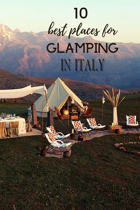 Italy travel inspiration. Italian travel guide. Glamping. Glam camping. Glaming in Italy. Tehn accommodation for glamping. Italian glamping places. Italian destination guide and italy travel tips by the best of Italy website, Italy best. Hot Springs Italy, Camping In Italy, Dolomites Italy Honeymoon, Glamping In Georgia, Rome Hotels Budget, Glamping Inspiration, Glam Camping, Italy Holiday, Italian Travel