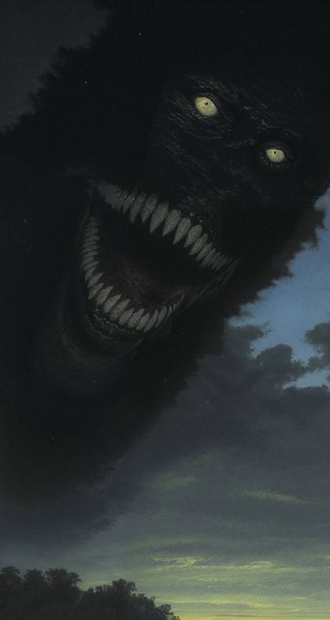 Gashadokuro Art, Souls Like Art, Cosmic Horror Wallpaper, Dark Horror Wallpaper, Vintage Horror Wallpaper, Werewolf Scary, Grudge Pfp, Werewolf Wallpaper, Weird Wallpaper