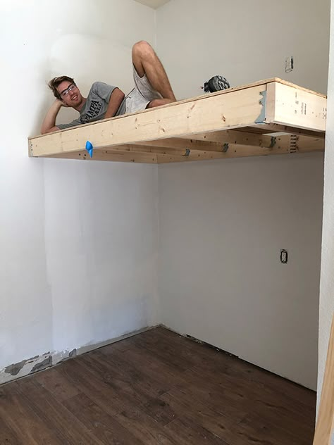 Build A Loft, Build A Loft Bed, Loft Beds For Small Rooms, Beautiful Bed Designs, Loft Bed Ideas, A Loft Bed, Loft Bed Plans, Bed Design Ideas, Diy Loft