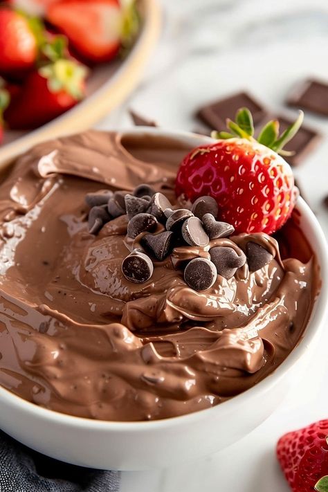 This easy 5-minute brownie batter dip is ultra creamy, fluffy, and impossibly chocolatey - just like real brownie batter but without the raw eggs! Brownie Batter Dip Without Cream Cheese, Single Serving Brownie Batter, Brownie Batter Dip Recipe, Low Cal Brownie Batter, Brownie Dip, Best Brownie Mix, Brownie Batter Hummus, Brownie Batter Dip, Bunco Food