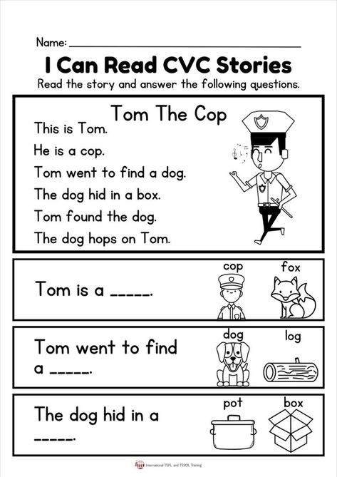 This is the perfect EFL worksheet for beginner readers. Students read the story and answer the reading comprehension questions. Cvc Stories, Esl Reading Comprehension, Phonics Reading Passages, Teach English Online, First Grade Reading Comprehension, Phonics Worksheets Free, Reading Comprehension For Kids, Esl Reading, Reading Comprehension Lessons