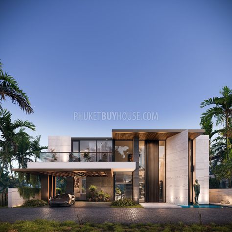 Villa Facade Design, Landscape Villa, House Structure Design, Villa Exterior Design, Luxury Villa Design, Thailand Phuket, Modern Villa Design, Villa House, Pool Villa