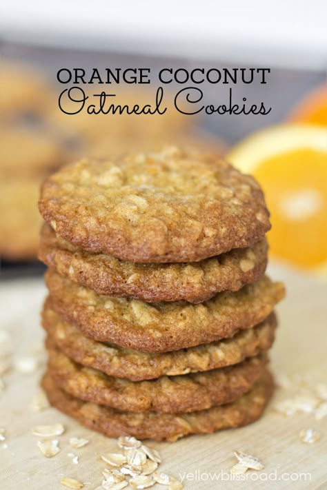 Coconut Oatmeal Cookies, Yellow Bliss Road, Oatmeal Coconut Cookies, Coconut Cookies Recipes, Monster Cookie Bars, Oatmeal Cookies Easy, Recipes From Scratch, Coconut Oatmeal, Cookies Healthy