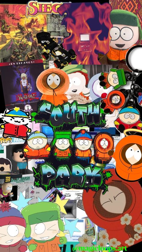 for the love of south park #southpark #cartman #2000s #y2k #nostalgia #2010s #olderbrothercore #popular #fanart #cartoons #chaos #clutter South Park 2000s, South Park Wallpaper, Weird Drawings, Y2k Wallpaper, South Park, Digital Scrapbooking, Sketch Book, Fan Art, Drawings