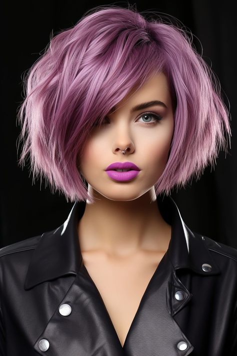 Trendy Bob Hairstyles, Gorgeous Hair Color, Messy Short Hair, Edgy Short Hair, Edgy Hair, Short Bob Haircuts, Hair Color And Cut, Contemporary Chic, Bob Haircuts