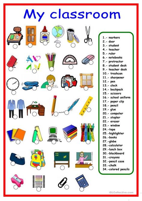 School Supplies Pictionary - English ESL Worksheets School Supplies Highschool, Spanish Worksheets, College School Supplies, School Supplies Organization, School Tool, School Supplies List, Diy School Supplies, Classroom Language, English Activities