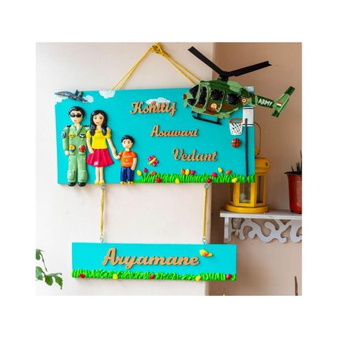 Name Plate For Home, Nameplate Design, Indian Airforce, Acrylic Name Plate, Wooden Name Plates, Name Plates For Home, Home Indian, Name Plate Design, Housewarming Decorations