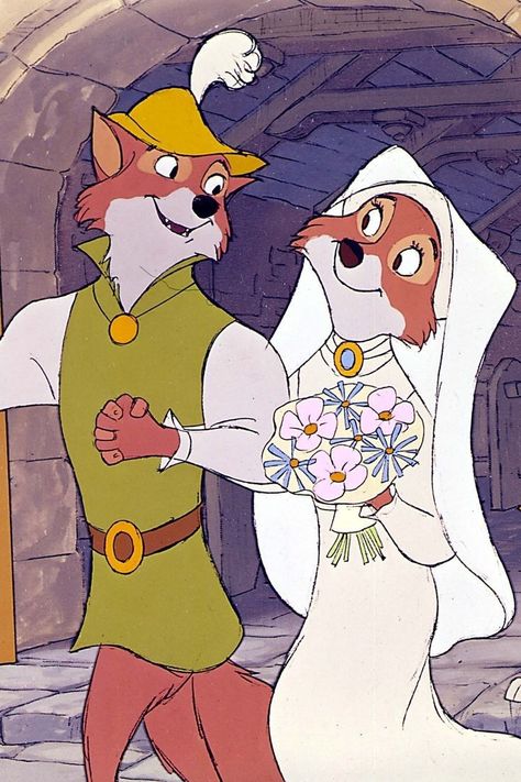 Robin Hood 1973, Movie Challenge, Disney Romance, Robin Hood Disney, Maid Marian, Disney Version, Images Disney, Old Disney, Pinturas Disney