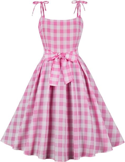 Retro Summer Dress, Pink Plaid Dress, Rockabilly Dresses, Dresses 50s, Pink Gingham Dress, 50s Pinup, Checkered Dress, Pin Up Dresses, Rockabilly Dress