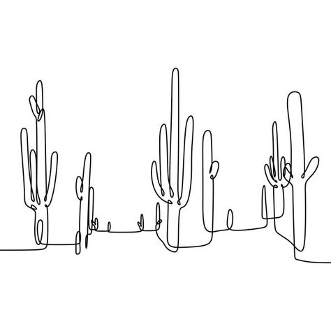 Cactus Drawing, Music Drawings, Single Line Drawing, Black And White Sketches, Drawing Vector, Continuous Line Drawing, Outline Art, Outline Drawings, Continuous Line