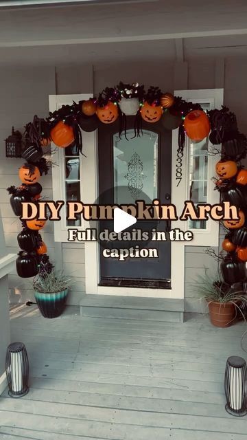 Savannah |All Things Home| on Instagram: "🎃Here is my gigantic pumpkin arch! 🎃

🕸️SHEEESSSH… what a labor of love but so 
WORTH IT! I did most of this arch with @dollartree @walmart , & @michaelsstores supplies. In total, this DIY was roughly $135 (which I thought wasn’t bad for such a giant arch full of details and soooo many  pumpkins!)

👻I’ve been wanting to do one of these for some time but since we live in the middle of nowhere, no one would ever see it but us. So I decided to put it up at my mom’s house down in the burbs! 
As you can see, the arch starts in plant pots. A simple way to have an arch anywhere but especially if you have a large front porch with no where to stake. 

✨Supplies: 
🎃stacking pumpkins are from the Dollar Tree ($5 a stack) and the pumpkin pales are from Wa Stacking Pumpkins, Pumpkin Arch, Large Front Porch, In The Middle Of Nowhere, Stacked Pumpkins, Middle Of Nowhere, Diy Pumpkin, Plant Pots, Dollar Tree