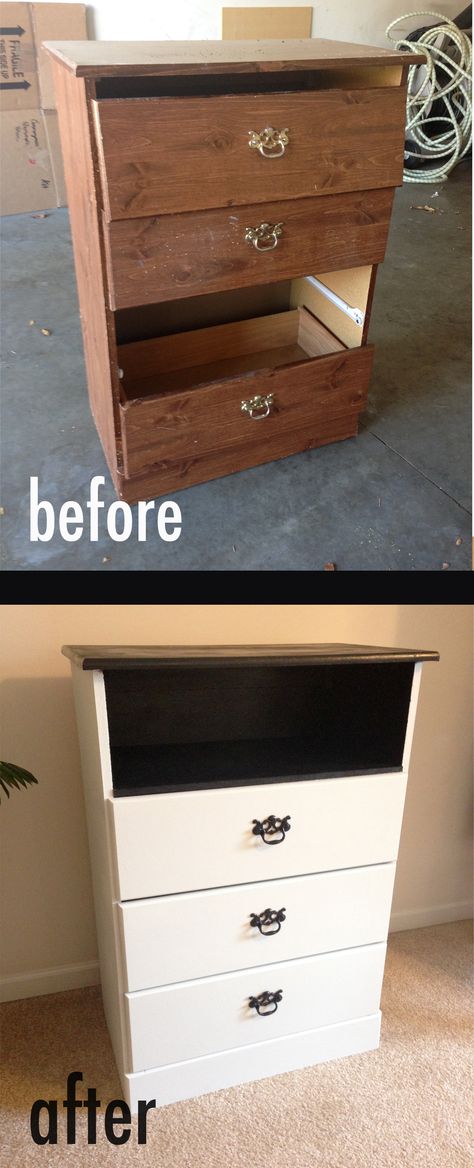 Broken dresser was missing a drawer. Replaced what should have been the drawer with a new shelf on top. Diy Dresser Ideas, Dresser Top Ideas, Broken Dresser, Dresser Flips, Drawer Ideas, Drawers Repurposed, Dresser Ideas, Diy Dresser Makeover, Small Kitchen Tables