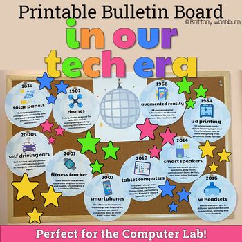 Computer Bulletin Boards, Technology Bulletin Board, Computer Lab Decor, Elementary Computer Lab, Academic Poster, Technology Lab, Technology Theme, Interactive Presentation, Teaching Technology