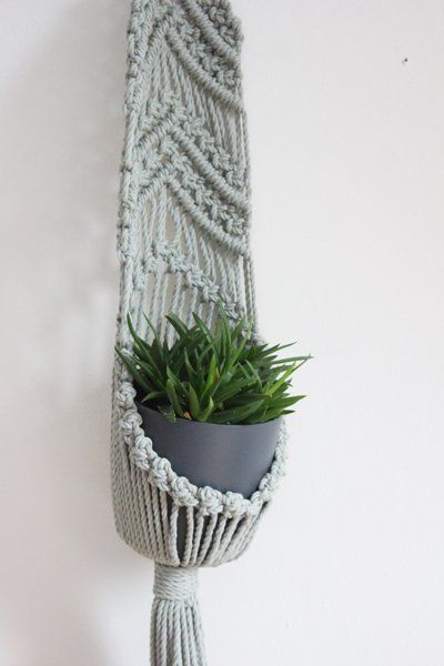 Deze Macramé Wand Plantenhanger is een super toffe variatie op de bekende Macramé Plantenhanger. Je kunt heb ook als wanddecoratie gebruiken! Hanging Wall Planters, Wall Plant Hanger, Macrame Plant Hanger Tutorial, Macrame Planter, Creative Tutorials, Diy Macrame Plant Hanger, Rope Braid, Macrame Curtain, Homemade Decor