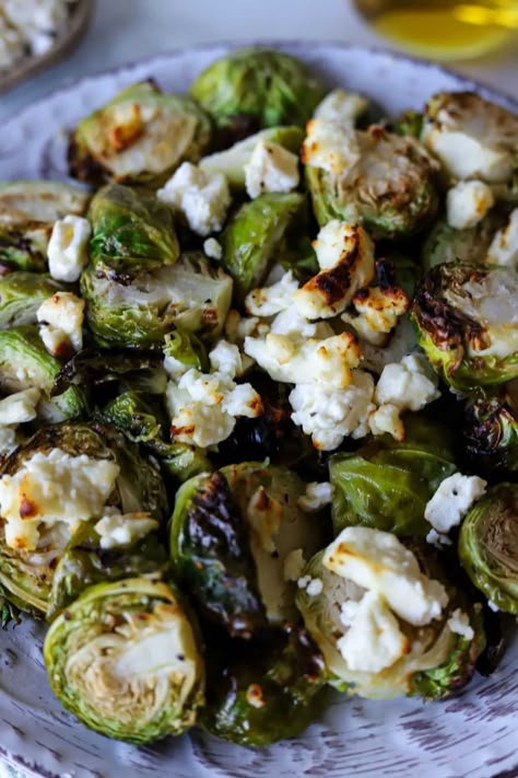 Feta Brussel Sprouts Feta And Brussel Sprouts, Balsamic Feta Brussel Sprouts, Brussel Sprouts With Feta And Balsamic, Feta Balsamic Brussel Sprouts, Brussels Sprouts With Feta, Brussel Sprouts With Feta Cheese, Feta Brussel Sprouts, Brussel Sprouts Cranberries, Balanced Nutritionist