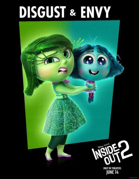 Inside Out Disgust Pfp, Joy X Anger Inside Out, Envy Inside Out Wallpaper, Inside Out Envy, Embarrassment Inside Out, Inside Out 2 Fanart, Envy Inside Out, Inside Out Fanart, Inside Out Wallpaper