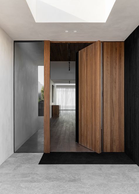 Engineered Timber Flooring, Gallery House, Door Design Modern, The Local Project, Front Entry, Light Architecture, Local Design, Entrance Doors, House Entrance