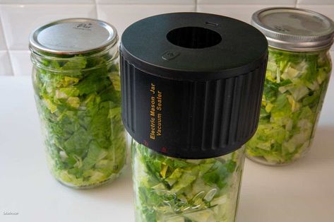 My Favorite Portable Vacuum Sealer for Jars and How To Use It Canning With Vacuum Sealer, How To Vacuum Seal Mason Jars, Vacuum Seal Mason Jars, Mason Jar Vacuum Sealer, Vaccume Sealer Meals, Vacuum Canning In A Jar, Mason Jar Vacuum Sealing, Electric Mason Jar Vacuum Sealer, Mason Jar Vacuum Sealer Recipes