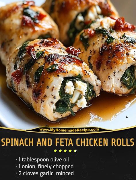 Lauren Mechelle Spinach And Feta Chicken, Spinach Feta Chicken, Chicken Roll Ups, Chicken Roll, Feta Chicken, Chicken Rolls, Spinach And Feta, Boneless Skinless Chicken, Skinless Chicken Breast