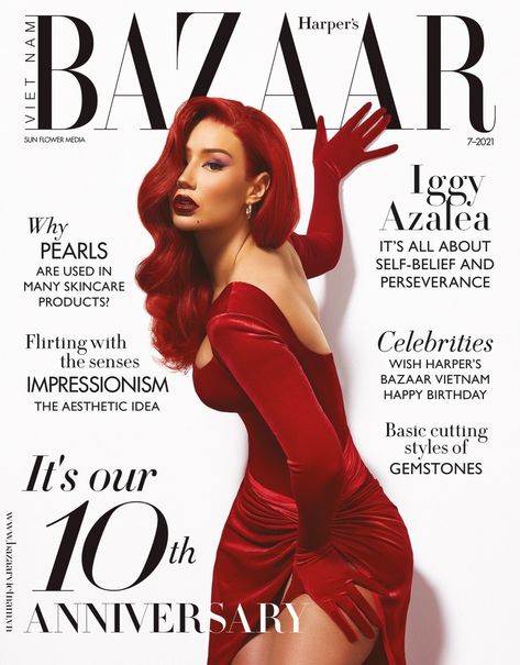 Bazaar Magazine, Zebra Print Dress, Fashion Magazine Cover, Iggy Pop, Iggy Azalea, Jessica Rabbit, Female Rappers, Harper’s Bazaar, A Magazine