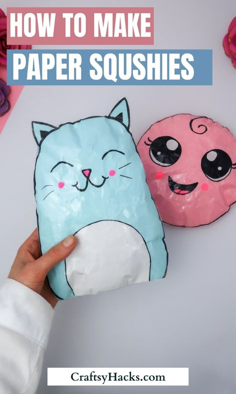 Paper Squishies, Squishies Diy, Babysitting Crafts, Insect Activities, Kraf Kertas, Construction Paper Crafts, Fun Arts And Crafts, Fun Easy Crafts, Camping Crafts