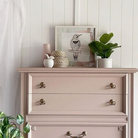 Lilly Moon Paint | Furniture Makeovers on Instagram: "Subtle Elegance: Embracing the Beauty of Soft Pink Hues 🌸✨ •  🎨:  Vintage Blush 🧑‍🎨:  @lillymoonpaintofficial •  #lillymoonpaint #opulentallinone" Blush Pink Furniture Painted, Blush Pink Furniture, Blush Furniture Painted, Mauve Dresser, Blush Furniture, Pink Paint Colors, Pink Furniture, Pink Chalk, Green Bedroom