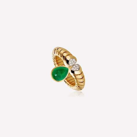 Emerald Green Jewelry, European Jewelry, Diamond Pendants Designs, Modern Gold Jewelry, Fancy Rings, Diamond Jewelry Designs, Art Nouveau Jewelry, Green Jewelry, Cabochon Ring