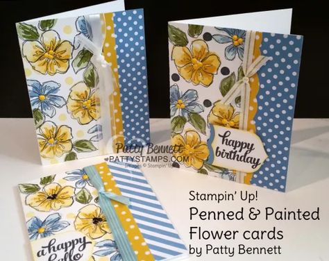 Hand Penned Petals, Patty Bennett, Cards With Flowers, Hand Made Greeting Cards, All Occasion Cards, Making Greeting Cards, Painted Flower, Stamping Up Cards, Some Cards