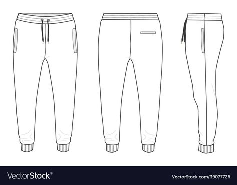 Sweatpants Template, Fashion Flat Sketch, Flat Pants, Clothing Templates, Gents Hair Style, Flat Drawings, Illustration Template, Circuit Ideas, Boys Joggers