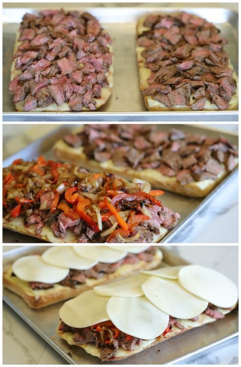 Ciabatta Bread Sandwich, Ciabatta Bread Recipe, Steak And Cheese, Cheese Steak Sandwich, Red Bell Peppers, Ciabatta Bread, Dinner Bread, Provolone Cheese, Best Sandwich