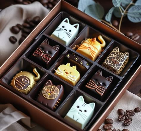 Luxury Chocolate Box Design, Chocolate Box Aesthetic, Box Of Chocolates Aesthetic, Chocolate Design Ideas, Truffle Design, Chocolate Box Design, Chocolate Business Ideas, Kue Macaroon, Homemade Chocolate Bars