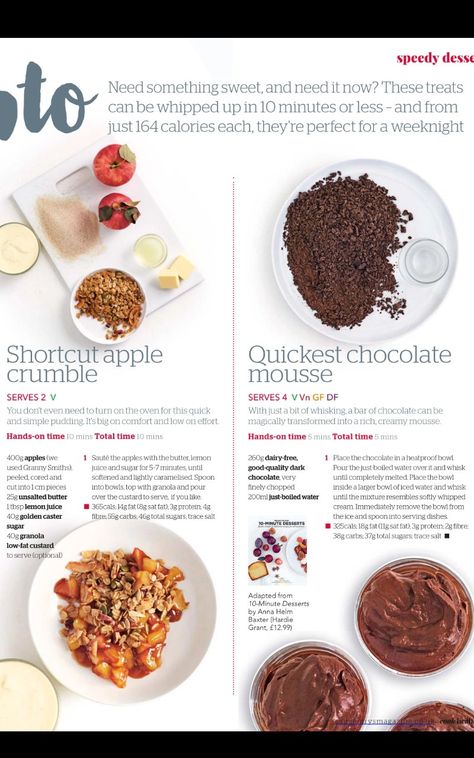 Chocolate Crumble, Cooking Basics, Apple Crumble, Chocolate Mousse, Something Sweet, Vegan Food, Cake Recipes, Vegan Recipes, Pastry