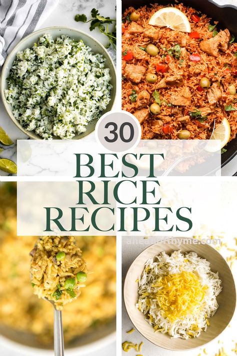 30 Best Rice Recipes Delicious Rice Recipes, Best Rice Recipes, Thai Pineapple Fried Rice, Best Rice Recipe, Plain Rice, Best Rice, Delicious Rice, Savory Rice, Vegetable Fried Rice