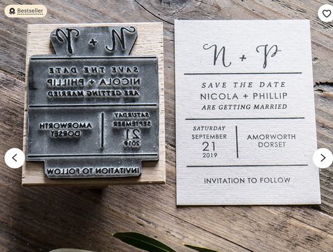 Save the Date Stamp English Stamp Company, Stamp Personalized, Minimalist Save The Date, Save The Date Stamp, Wedding Stamps, Elegant Serif Fonts, Date Stamp, Wedding Stamp, Save The Dates