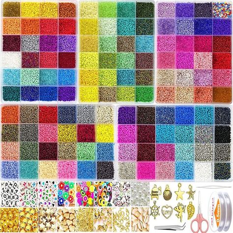 120 Colors 2mm Small Beads Kit Bracelet Beads with Letter Evil Eye Beads Jump Rings & Charms Pendants for Bracelets Making, DIY, Art and Craft Spring Jewelry Trends, Beads Kit, Small Bead Bracelet, Bracelets Making, Diy Crafts Bookmarks, Evil Eye Beads, Bead Charms Diy, Beaded Jewelry Tutorials, Bracelet Kits