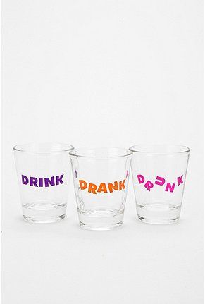 drink, drank, drunk shot glasses Shot Glasses Diy, Drink Drank Drunk, 21st Bday Ideas, Shots Alcohol, Diy Wine Glasses, Shot Glass Set, Fun Shots, Beer Mugs, Cricut Tutorials