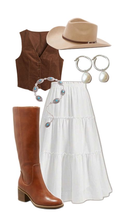 Old Western Outfits Women, Classy Cowgirl Outfits, Look Boho Chic, Cowgirl Dresses, Country Style Outfits, Looks Country, Western Style Outfits, Nashville Outfits, Western Outfits Women