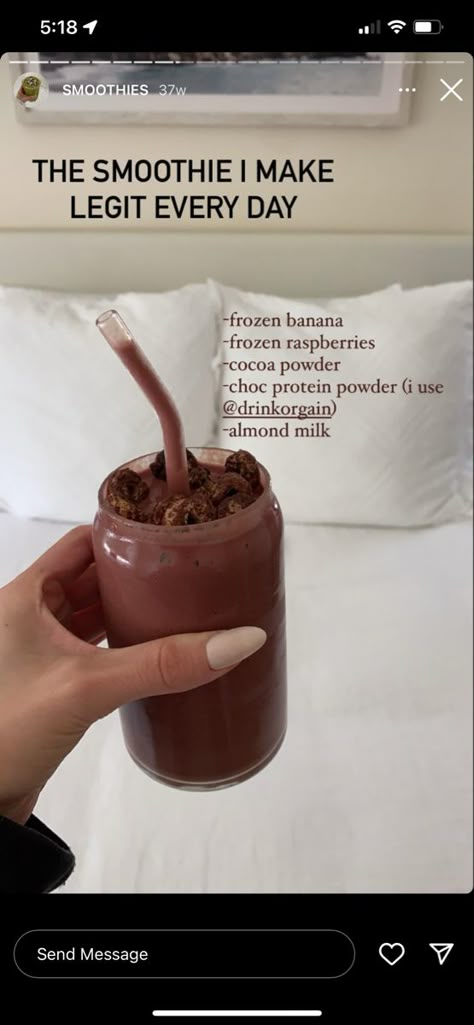 Smoothie Drink Recipes, Food Motivation, Healthy Food Motivation, Healthy Drinks Recipes, Healthy Sweets Recipes, Fruit Smoothie Recipes, Shake Recipes, Healthy Food Ideas, Drinks Smoothies