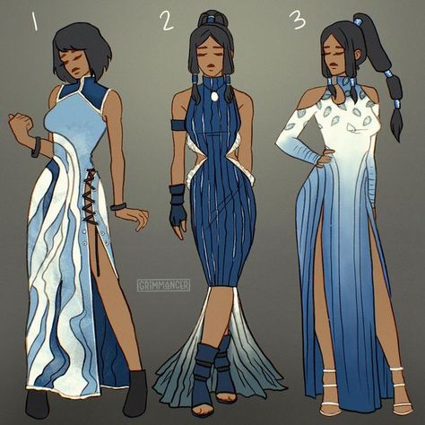 Watertribe Outfits Atla, Avatar Outfits Water Tribe, Avatar The Last Airbender Clothes Design, Avatar The Way Of Water Outfits, Watertribe Outfits, Avatar Water Tribe Clothes, Waterbender Clothes, Avatar Oc Outfit, Atla Outfit Design