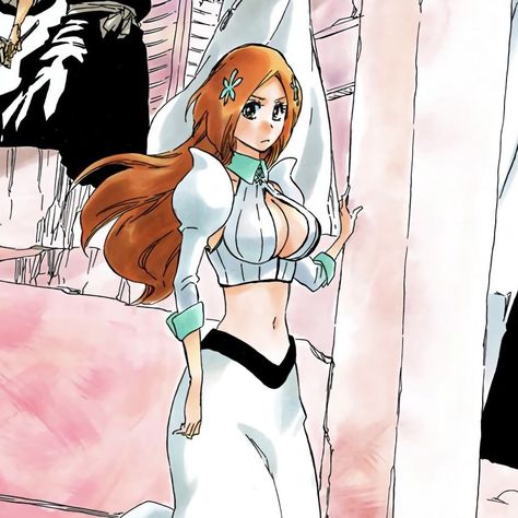 Tite Kubo Art, Kubo Art, Burnt Orange Hair, Orihime Bleach, Bleach Women, Bleach Orihime, Inoue Orihime, Tite Kubo, Orihime Inoue