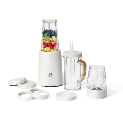 Arrives by Fri, Apr 21 Buy Beautiful Personal Blender, 12 Piece Set, White Icing by Drew Barrymore at Walmart.com Beautiful Kitchenware, Personal Blender, Nutritious Smoothies, Frozen Fruits, Kitchen Games, White Icing, Drew Barrymore, Travel Cup, Creamy Sauce