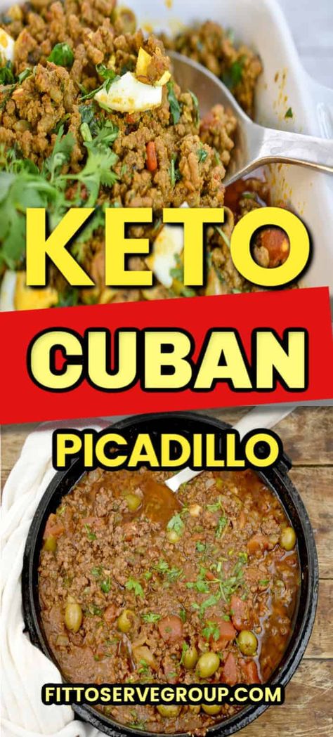 Enjoy this easy keto Cuban Picadillo without worrying about the carbs. It's a classic way of using ground beef to feed the family economically. And a recipe that the entire family will love. #ketopicadillo #picadillo #cubancuisine Keto Picadillo, Cuban Picadillo, Diet Lunch Ideas, Picadillo Recipe, Low Fat Dinner, Health Transformation, Cuban Cuisine, Atkins Recipes, My Keto