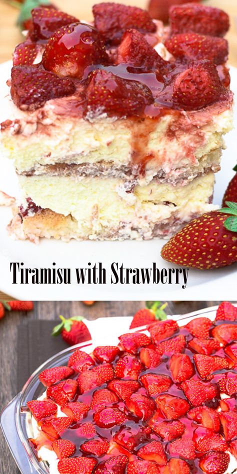 Strawberry Tiramisu Mascarpone, Strawberry Terimasu, Mascarpone Recipes Dessert, Marscapone Dessert, Strawberry Mascarpone Cake, Strawberry Tiramisu Recipe, Guava Desserts, Tiramisu Recipes, Classic Tiramisu