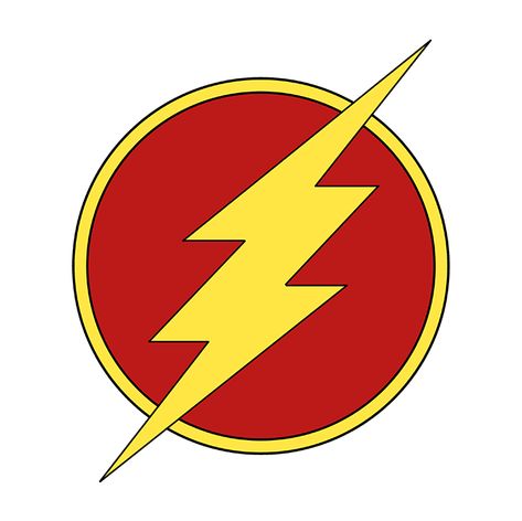 How to Draw Flash Logo: Step 10 The Flash Art Drawing, Flash Drawing Easy, Flash Symbol, Flash Cake, Draw Background, The Flash Logo, Flash Superhero, Flash Drawing, Flash Dc Comics