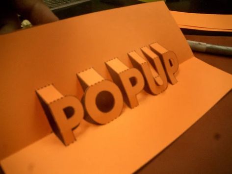 Pop-Up 3D Words and Messages! : 7 Steps (with Pictures) - Instructables Letter Folding, 3d Words, Paper Pop, Pop Up Window, Folded Book Art, Letter Stencils, Up Book, Pop Up Book, Fancy Folds