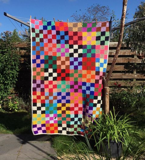 Retro Afghan Crochet, 60s Crochet Blanket, Check Crochet Blanket, Checkerboard Crochet Blanket, Funky Crochet Blanket, Crochet Checkered Blanket, Checkered Crochet Blanket, Retro Crochet Blanket, Ive Got Your Back