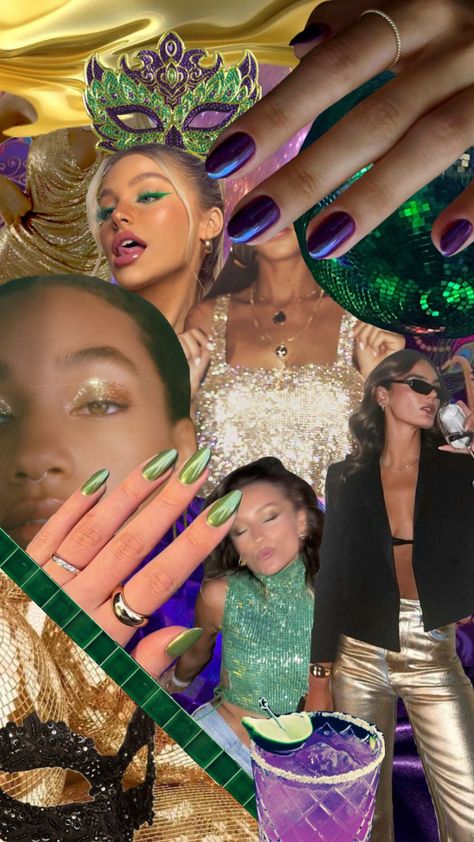 #mardigras Vision Board Green, Mardi Gras Aesthetic, Collage Vision Board, Mardi Grad, Mardi Gras Party, Green Gold, Mardi Gras, Vision Board, Collage