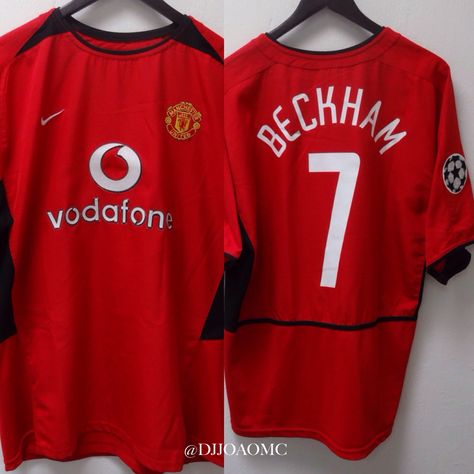 Manchester United Home 2002/2003 UEFA Champions League David Beckham David Beckham Jersey, David Beckham Manchester United, Mohamed Ali, Jersey Collection, Streetwear Men, Football Wallpaper, Streetwear Men Outfits, Man United, Uefa Champions League